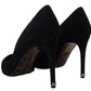 Elegant Black Suede Stiletto Heels Pumps