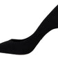Elegant Black Suede Stiletto Heels Pumps