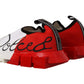 Sleek White Sorrento Sneakers with Red Accents