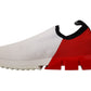 Sleek White Sorrento Sneakers with Red Accents