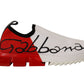 Sleek White Sorrento Sneakers with Red Accents