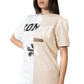 Chic Beige Two-Tone Logo Tee