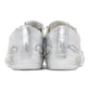 Metallic Silver Distressed Leather Sneakers