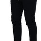 Elegant Blue Cotton Jogging Sweatpants