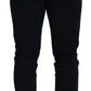 Elegant Blue Cotton Jogging Sweatpants
