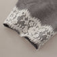 Chic Grey Cotton Heart Tee with Bell Sleeves