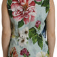 Chic Round Neck Sleeveless Tank with Tropical Rose Print
