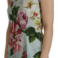 Chic Round Neck Sleeveless Tank with Tropical Rose Print
