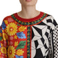 Silk Baroque Floral Round Neck Blouse