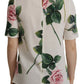 Multicolor Floral Zip Back Silk Blouse Top