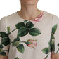 Multicolor Floral Zip Back Silk Blouse Top