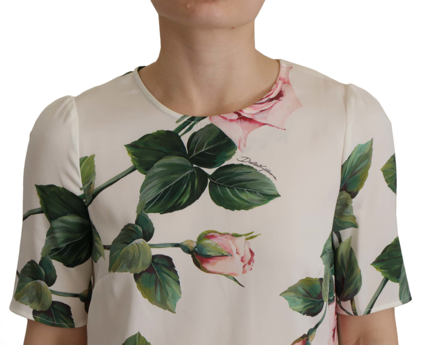Multicolor Floral Zip Back Silk Blouse Top
