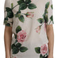 Multicolor Floral Zip Back Silk Blouse Top