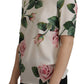 Multicolor Floral Zip Back Silk Blouse Top
