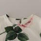 Multicolor Floral Zip Back Silk Blouse Top