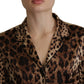 Elegant Leopard Silk Blouse