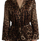 Elegant Leopard Silk Blouse