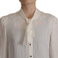 Elegant Silk Ascot Collar Blouse
