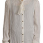 Elegant Silk Ascot Collar Blouse