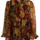 Elegant Silk Ascot Collar Blouse