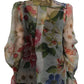 Elegant Silk Floral Blouse Long Sleeves