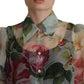 Elegant Silk Floral Blouse Long Sleeves