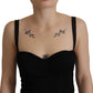 Sleek Black Mesh Sleeveless Corset Top