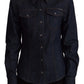Elegant Blue Cotton Denim Shirt