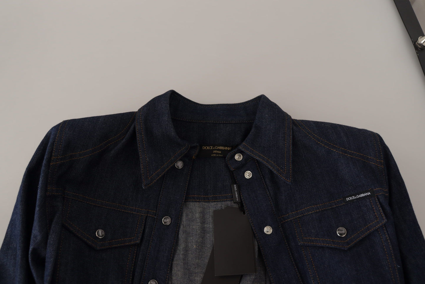 Elegant Blue Cotton Denim Shirt