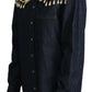 Chic Pearl Embellished Denim Shirt
