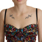 Multicolor Sleeveless Bustier Jeweled Spring Top