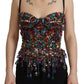 Multicolor Sleeveless Bustier Jeweled Spring Top