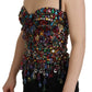 Multicolor Sleeveless Bustier Jeweled Spring Top