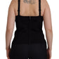 Elegant Black Viscose Bustier Corset Top