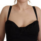 Elegant Black Viscose Bustier Corset Top