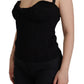 Elegant Black Viscose Bustier Corset Top