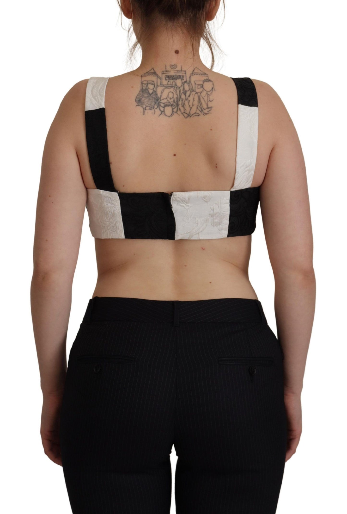 Elegant Checkered Sleeveless Bustier Corset