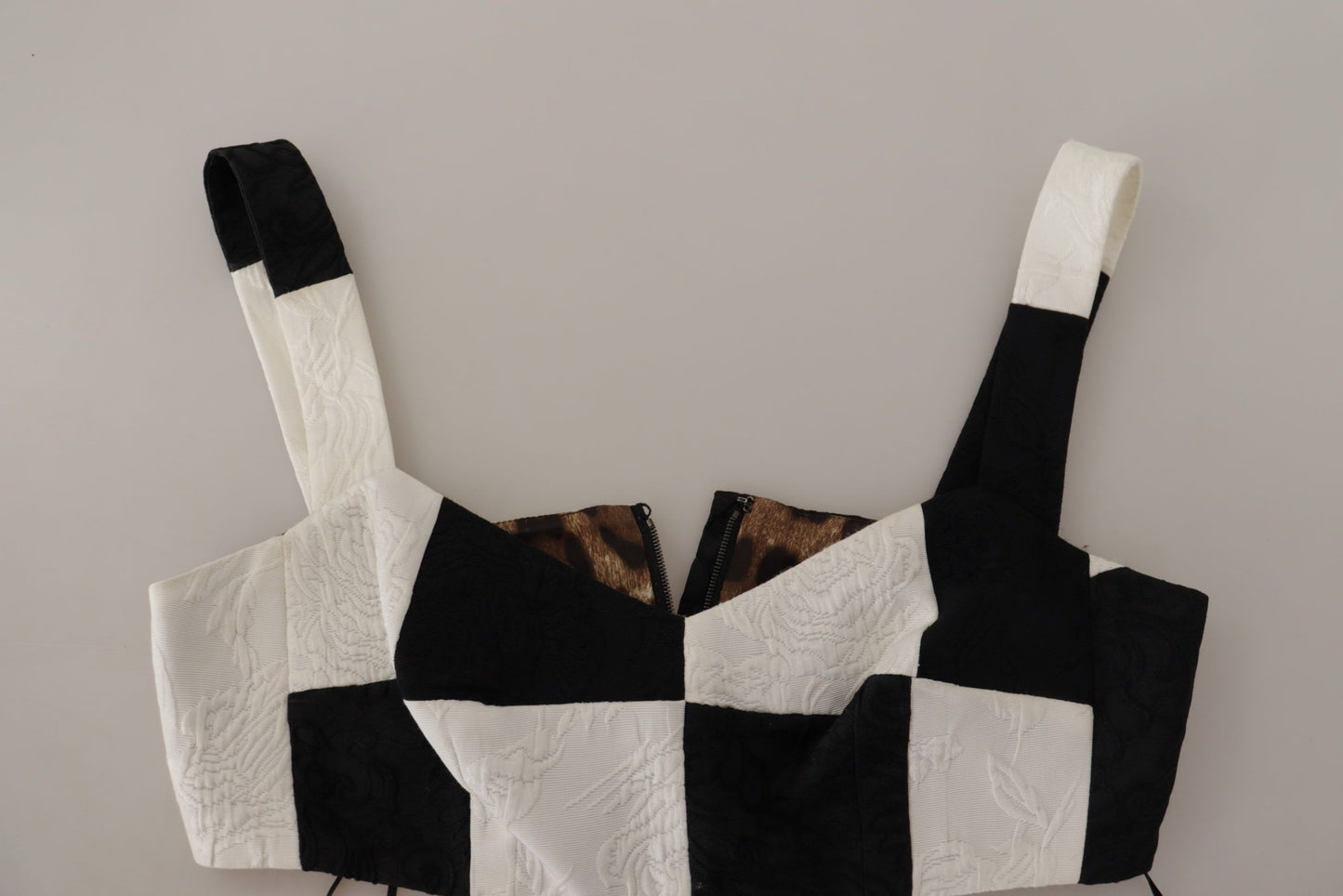 Elegant Checkered Sleeveless Bustier Corset