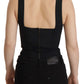 Elegant Black Lace Bodysuit with Zip Closure