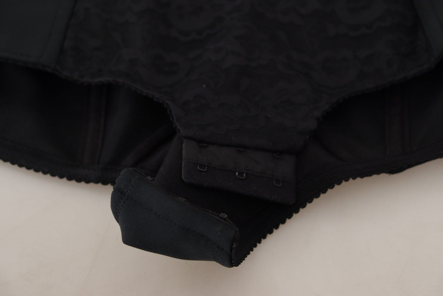 Elegant Black Lace Bodysuit with Zip Closure