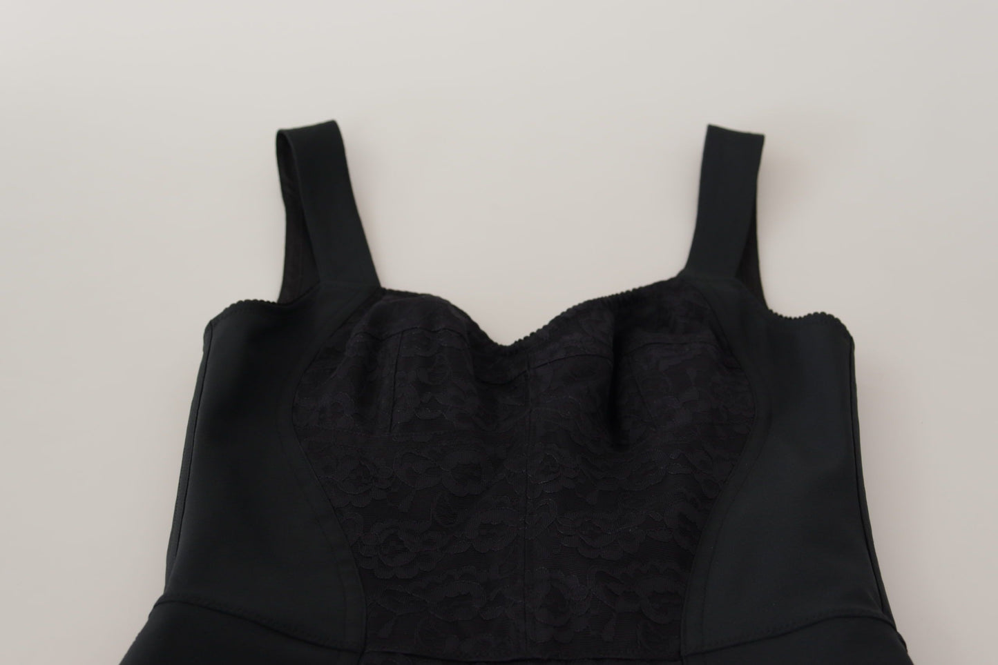 Elegant Black Lace Bodysuit with Zip Closure