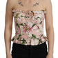 Romantic Pink Floral Bustier Top
