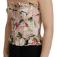 Romantic Pink Floral Bustier Top