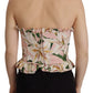 Romantic Pink Floral Bustier Top
