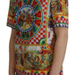 Multicolor Carretto Print Cotton T-Shirt