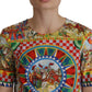 Multicolor Carretto Print Cotton T-Shirt