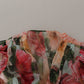 Multicolor Floral Silk Wrap Blouse Top