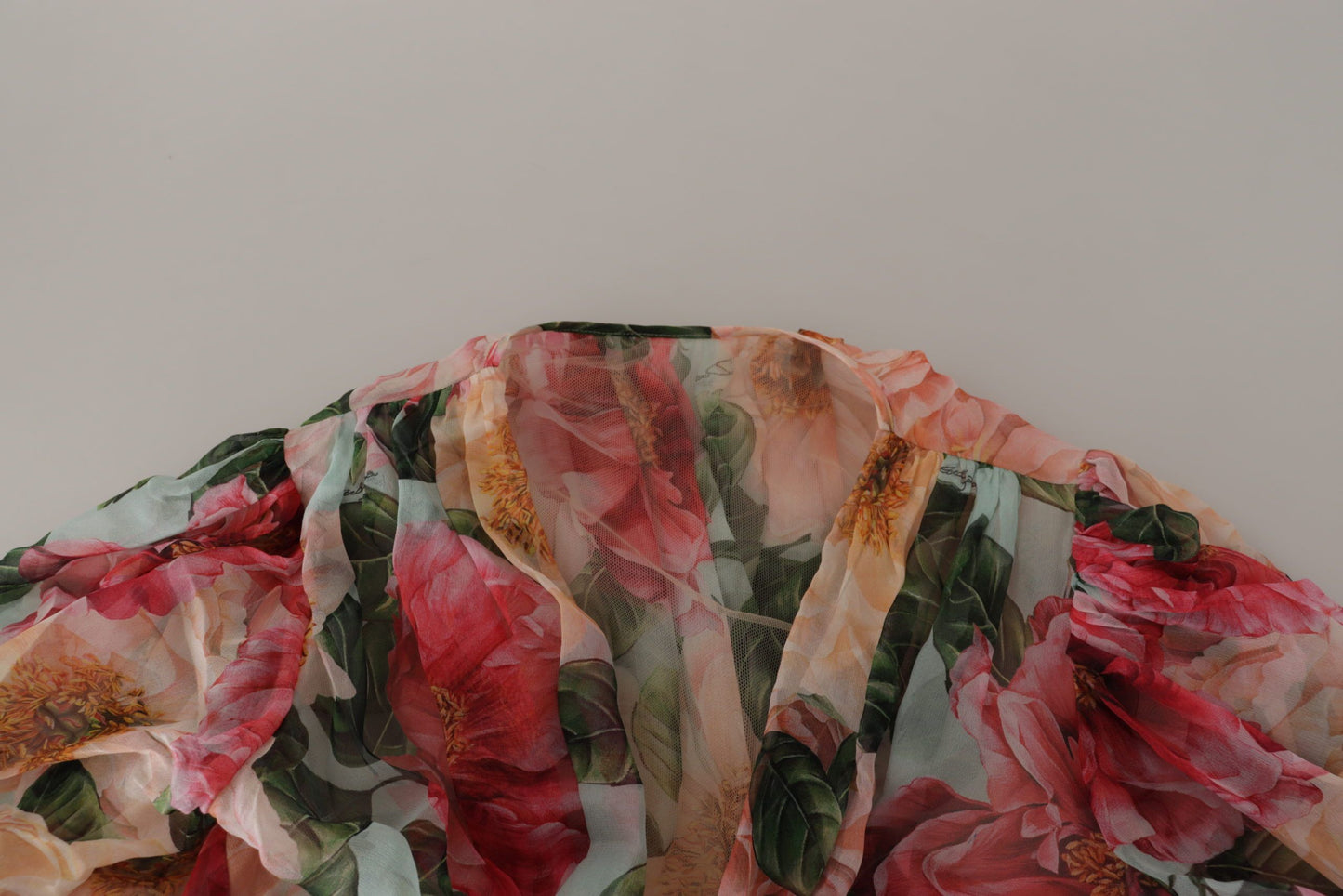 Multicolor Floral Silk Wrap Blouse Top