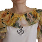 Elegant Ruffled Vest with DG Crown Embroidery