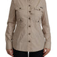 Elegant Beige Cotton Long Sleeve Shirt